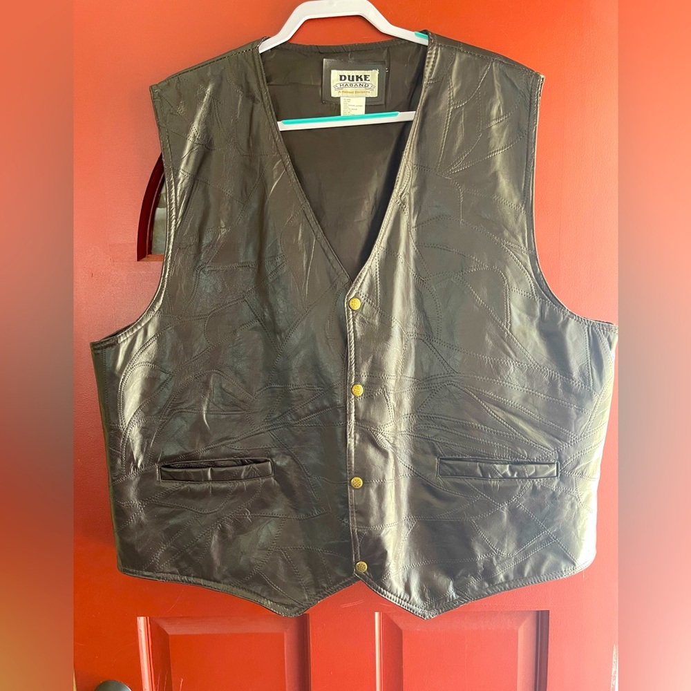 DUKE HAVAND deep brown leather vest